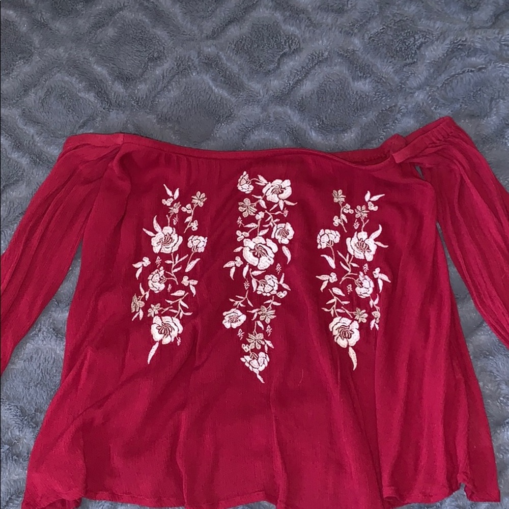 off the shoulder flowy shirt